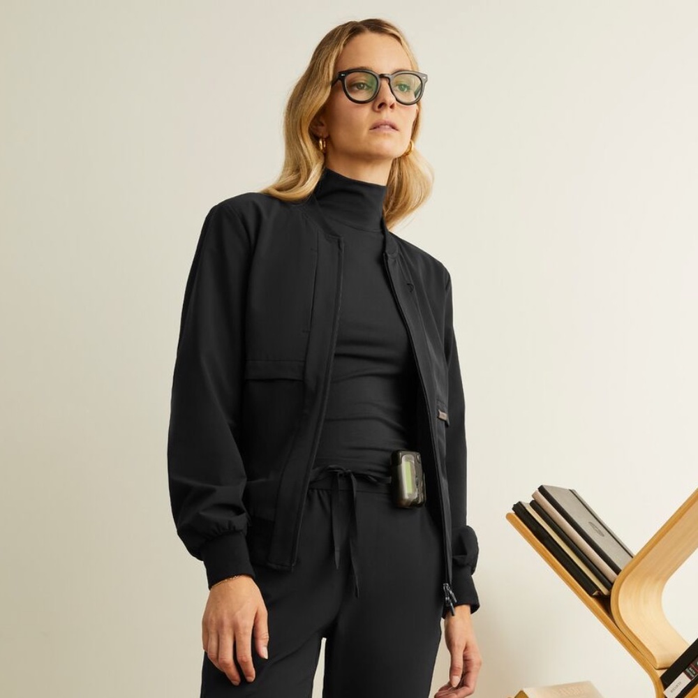 FIGS bomber scrub jacket